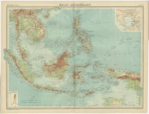 Antique Map of the Malay Archipelago by Bartholomew (1922) - Picture 1 of 1