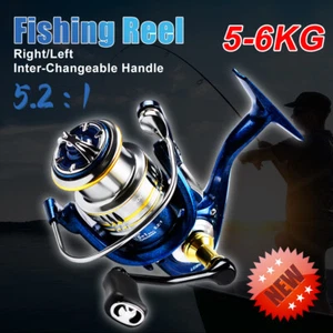 Spinning Reel 5-6KG Max Drag 5.2:1Gear Ratio Fishing Reel 5+1BB Full Metal Spool - Picture 1 of 26