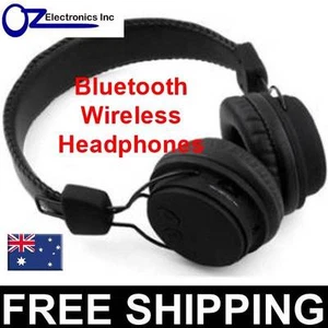 Bluetooth wireless Stereo Headphones for iPhone 6 & 6 plus Samsung Galaxy BLACK - Picture 1 of 6
