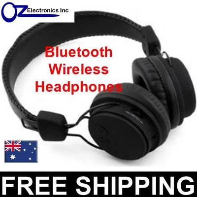 Bluetooth wireless Stereo Headphones for iPhone 6 & 6 plus Samsung Galaxy BLACK - Image 1 of 4