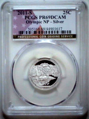 2011-S 25C ATB Quarter Olympic PCGS PR69 DCAM 90% Silver 23loal0730 - Image 1 of 4