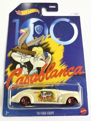 Ford cupé Hot Wheels WB 100 2021 4/5 Looney Tunes Casablanca bronceado 40 escala 1:64 Foto 1 de 4