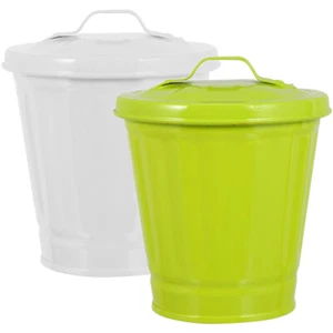 2 Pcs Mini Trash Can Miniature Small for Office Desk Garbage Bucket Table - Picture 1 of 12