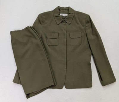 Traje para mujer Chaus talla 10 chaqueta talla 12 falda verde negocios carrera defectos Foto 1 de 4
