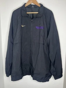 Vintage Washington Huskies Nike Windbreaker Jacket Size 2XL Black UW Logo Zip Up - Picture 1 of 12