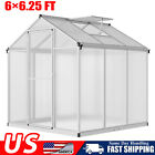 6&#215;6.25FT New Polycarbonate Aluminum Greenhouses Kits Walk-in Green House Outdoor