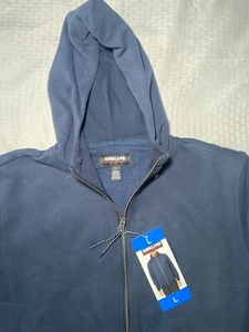 New! Kirkland Mens Blue Full Zip Up Hoodie Sz Large Free Shipping! - Picture 1 of 3