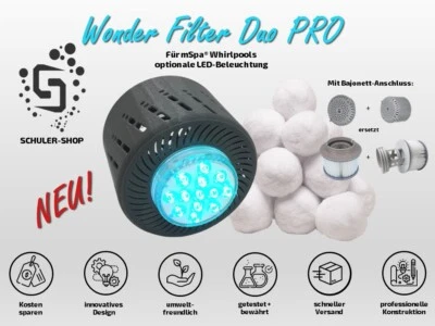 Wonder Filter Duo PRO mSpa Whirlpool Filterbälle 3W LED-Beleuchtung Dauerfilter