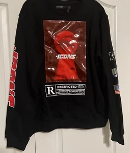 Hudson Icon Pullover Black Crew Neck Fleece. Size Large & Comes New With Tags. - Picture 1 of 10