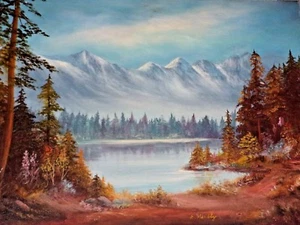 Ölgemälde Rocky Mountains 24x18 E. Hambly - Bild 1 von 7