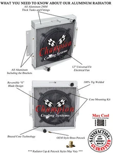 KR Champion 3 Row Radiator W/ 12" Fan for 1965 - 1970 Datsun Fairlady 1600 - Picture 1 of 9