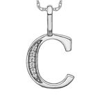 14K White Gold Diamond Dainty Letter O Initial Name Monogram Necklace Charm ...