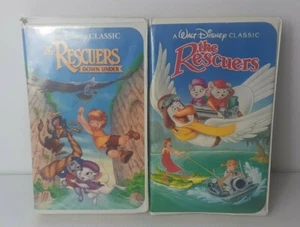 Walt Disney The Rescuers & Rescuers Down Under VHS Clamshell Black Diamond - Foto 1 di 5