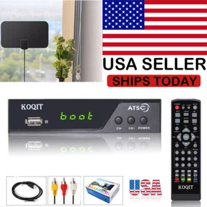 OTA 1080P ATSC Digital Converter Box Analog Clear Indoor Digital TV HDTV Antenna - Picture 1 of 8