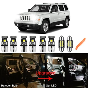 White Interior LED Light Bulbs Package Kit For Jeep Patriot 2007-2015 +Tool - Imagen 1 de 9