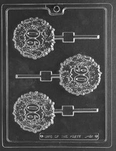 90 WREATH LOLLY POP CHOCOLATE MOLD candy ninety 90th 90 th birthday - Picture 1 of 1