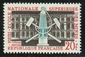 France 1959 MNH Mi 1241 Sc 914 école nationale des mines. Mineurs ** - Photo 1 sur 1