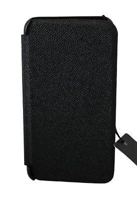 DOLCE & GABBANA Phone Case Front Cover Black Patterned Leather iPhone7 Plus $300 - Image 1 of 4