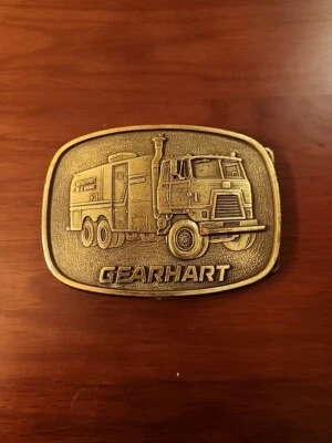 Gearhart vintage Truck Belt Buckle Oil & Gas RJ Roberts - Image 1 of 4