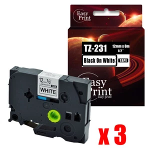 3PK TZ-231 Label Compatible with Brother TZe-231 P-Touch GL-H105VP PT-1170 18R - Picture 1 of 1
