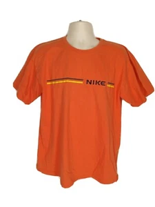 Nike Mens Vintage Orange Short Sleeve Crew Neck Cotton T Shirt Size Large - Picture 1 of 5