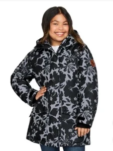 Roxy Youth Girls Parka Jacket Black Size Small 7/8 Zip Front NWT - Picture 1 of 6
