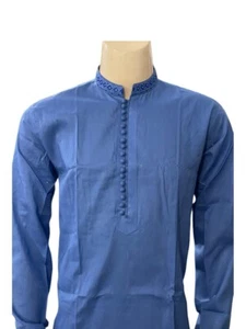 Men’s High Quality Paper Cotton kurta pajama with premium brass metal button - Picture 1 of 5
