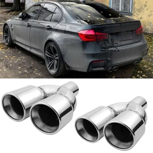 For 3 Series Touring 335d E91 09-11 2.5"in 3.5"out Quad Exhaust Tips Double Wall - Picture 1 of 12