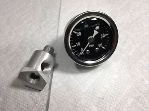 60psi oil pressure gauge/FITTING BIG TWIN EVOLUTION MODEL ALL YEARS - Foto 1 di 3