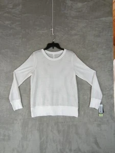 Womens White Mesh Long Sleeve top size M see through club wear Ideology Rave - Picture 1 of 10