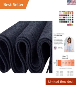 Versatile 72" Wide Charcoal Acrylic Felt - 3 Yard Pre-Cut for Easy Crafting - Picture 1 of 11