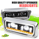 Sequential LED Signal Dual Projector Headlights for T600A T800 W900 81-19 Black