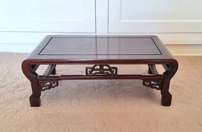 MCM Asian BONSAI Chestnut Brown Mahogany Wood Rectangular Table Shrine Alter - Image 1 of 4