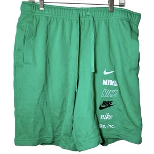 Nike Club+ Mlogo French Terry Fleece Shorts FB8830-363 Green Mens Size XL - Picture 1 of 4