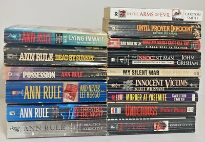 Lot of 15 - True Crime Paperback Books - 6 By Ann Rule + 9 By Other Authors - Image 1 of 4