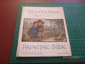 CW FAULKNER & CO THE LITTLE FOLK POST CARD PAINTING BOOK *MEGA, MEGA SUPER RARE* - Picture 1 of 19