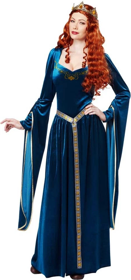 Lady Women Guinevere Princess Costume Green Dress Crown Belt 01380 Halloween - Image 1 of 1