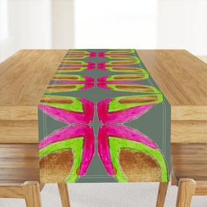 Mid Century Mod Vintage Inspired Geo Retro Inspired Printed Table Runner - Picture 1 of 5