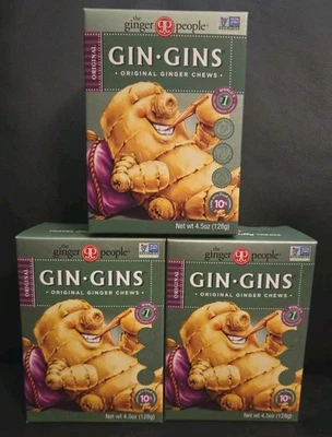 Gins Gins Original Ginger Chews Lot Of 3 Boxes (4.5oz Each) BB 04/2027 World's#1 - Image 1 of 4