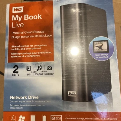 WD My Book Live 2TB Personal Cloud Storage Network Drive WDBACG0020HCH-NESN NIB - Image 1 of 4