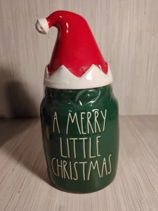 Rae Dunn A Merry Little Christmas Canister Artisan Collection Elf Santa Hat - Picture 1 of 4