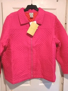 Women's The Quacker Factory 3X Plus Size Zip-up Coat - NWT - Bling Zipper - Picture 1 of 16