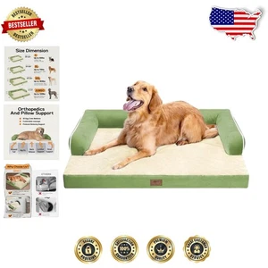 Orthopädisches wasserdichtes großes Hundebett mit abnehmbarem Bezug - Grasgrün Komfort - Bild 1 von 11
