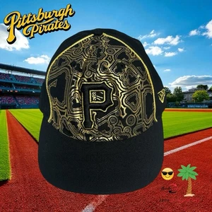 RAR! New Era 59Fifty Pittsburg Pirates 7 1/8 Fitted Hat Gold/Schwarz Neu! L👀K - Bild 1 von 8