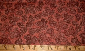 DEBBIE MUMM Fabric - Pinecones on Red - 20" REMNANT - Picture 1 of 1