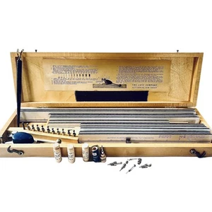 Vintage Lutz Lettering Tool Drafting Kit Set w/ Wood Case & Box + Extras - Picture 1 of 20