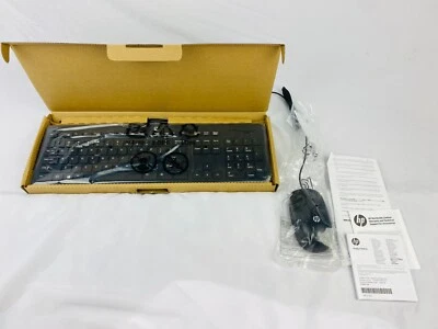 NEW HP Keyboard 803181-001 USB Slim Keyboard and Mouse Win 8 US Black NEW-OB - Image 1 of 4