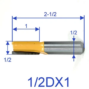 1pc 1/2" shank 1/2" Cutting Diameter 1" Blade Long Straight Router Bit  - Picture 1 of 12