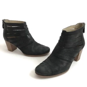 Josef Seibel Black Bonnie Leather Ankle Booties 10 - Picture 1 of 7
