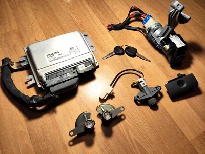 Hyundai Elantra XD Set Completo Chiave Accensione Serratura Portaoggetti Bagagliaio - Immagine 1 di 4